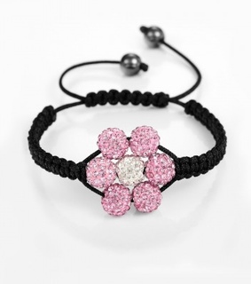 adjustable cord bracelet, beaded flower bracelet and beads braided bracelet