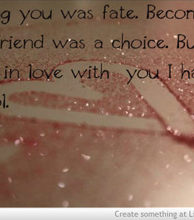 cute, love and metting you was fate