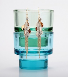 chain fringe earrings, gold charm earrings and gold plated dangle earrings