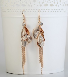 chain fringe earrings, gold charm earrings and gold plated dangle earrings