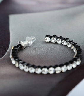 black hoop earrings, clear crystal hoop earrings and crystal hoop earrings