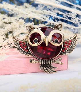 crystal owl ring, gold owl ring and owl stretch ring