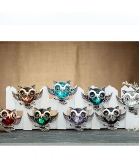 crystal owl ring, gold owl ring and owl stretch ring