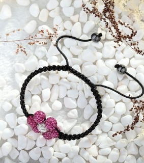 adjustable cord bracelet, beads braided bracelet and beads flower braided bracelet