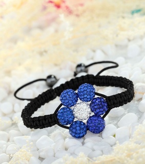 adjustable cord bracelet, beaded flower bracelet and beads braided bracelet