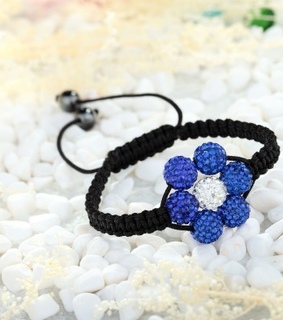 adjustable cord bracelet, beaded flower bracelet and beads braided bracelet