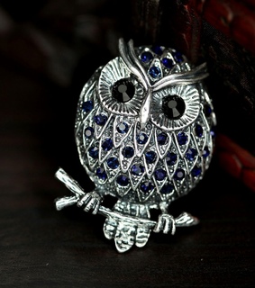 antique owl ring, owl cocktail ring and owl stretch ring