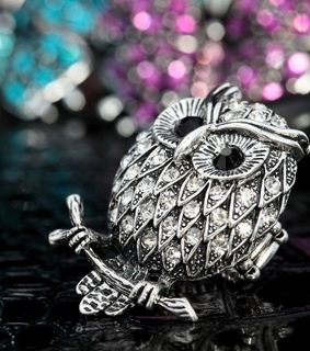 antique owl ring, owl cocktail ring and owl stretch ring