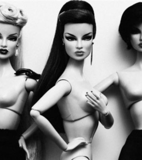 barbie, black and white and dolls