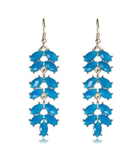 cluster leaf earrings, dangling leaves earrings and gold leaf earrings