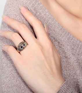 18k gold owl ring, antique owl jewelry and antique owl ring