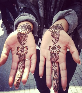 finger, floral and hand