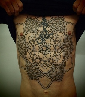belly, flower and geometric