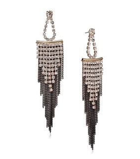 chain earrings, chain fringe earrings and chain linear earrings