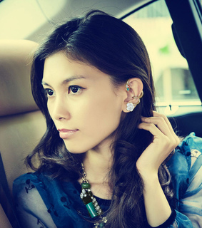 beautiful, crystal rose ear wrap and cuff earrings