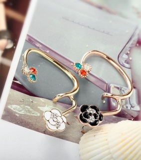 beautiful, crystal rose ear wrap and cuff earrings