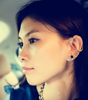 crystal spider earrings, crystal spider left ear cuff and gothic spider left ear cuff