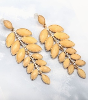 cluster leaves earrings, dangle leaf earrings and gold leaves earrings