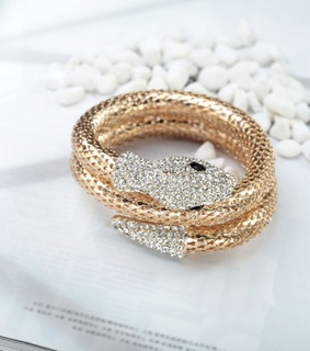 coiled snake bracelets, coiled snake wrap bracelets and crystal snake bracelet