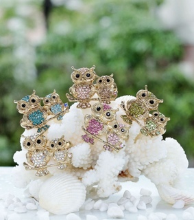 cute, gold owl rings and owl double finger rings