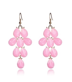 chandelier jewelries, pink teardrop earrings and resin chandelier earrings