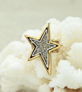 gold punk star rings, gold star jewelries and gold star stretch rings
