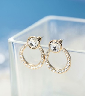 chic, crystal circle earrings and crystal hoop earrings