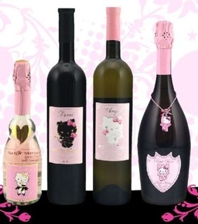 black, champagne and hello kitty