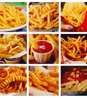 chips, food and ketchup