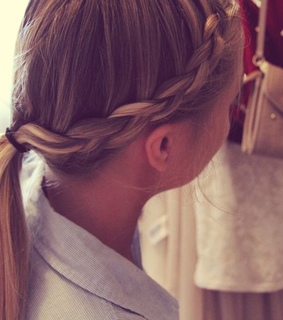 blonde, braid and cute