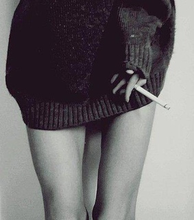 black and white, body and cigarette