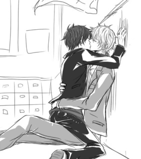 abrazo, beso and yaoi