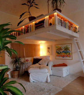 books, couch and deco