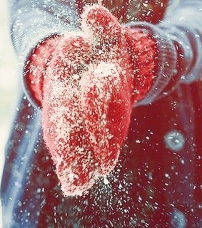 christmas, mittens and snow