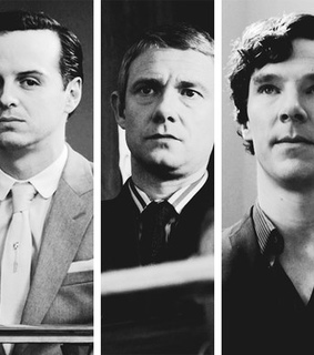 andrew scott, benedict cumberbatch and james moriarty