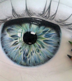 blue, blue eye and drawing