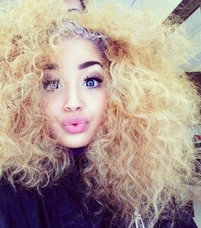 afro, blonde and curly hair