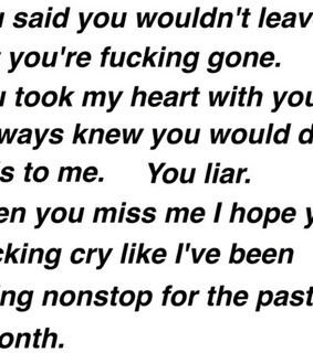 tears, lies and miss me