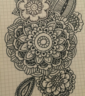 doodle, flower and henna