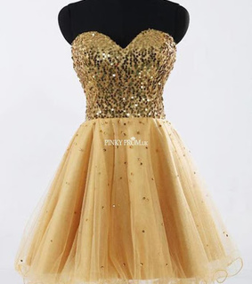 golden dress, sequin dress and short prom dress