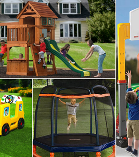 playhouse, trampoline and leaseitkeepit