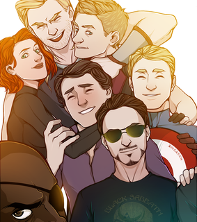 black widow, bruce banner and captain america