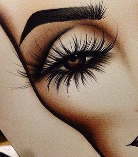 contour, cosmetics and eyelashes