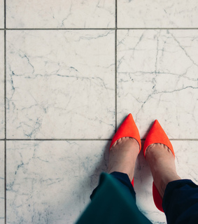 black and white, contrast and heels