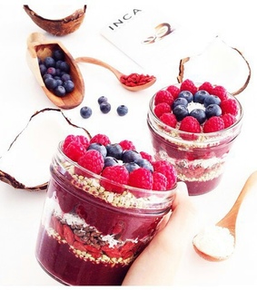 acai, blueberries and coconut