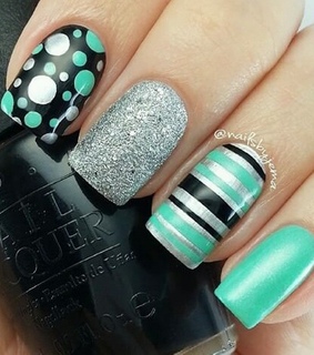 black, dots and glitter