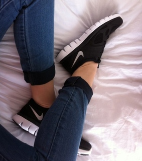 black, blue jeans and girl