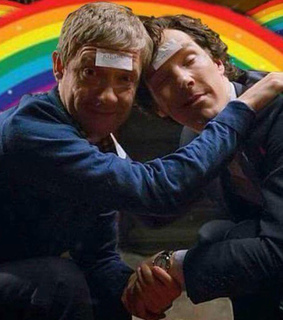 benedict cumberbatch, john watson and martin freeman