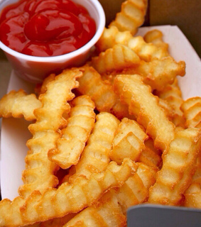food, fries and ketchup
