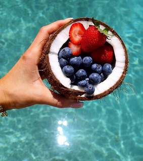 blueberries, coconut and cool